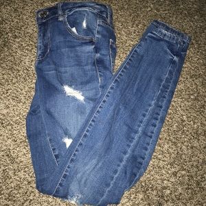 Ripped Blue Skinny Jeans